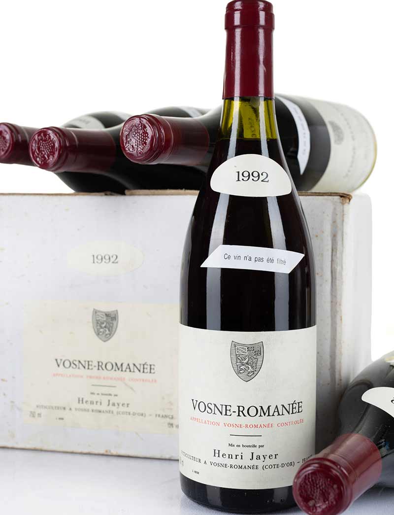 Lot 112: 12 bottles 1992 H. Jayer Vosne Romanee in OCB